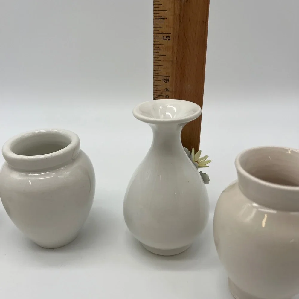 VTG L'Atelier Italy Miniature Porcelain Floral Bud Vases Set of 5 Hand Painted